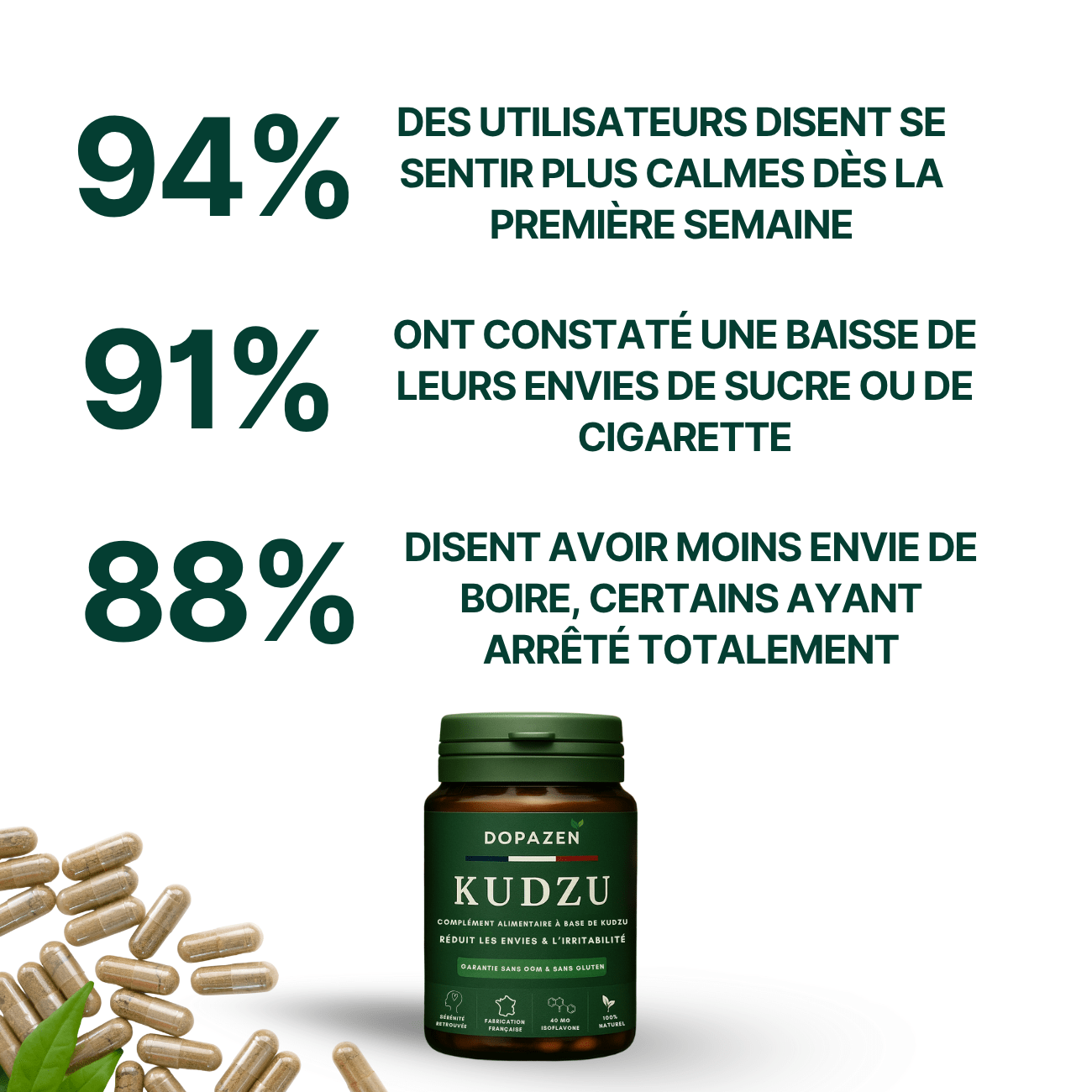 Kudzu Dopazen 40 mg d’isoflavone - 100% naturel