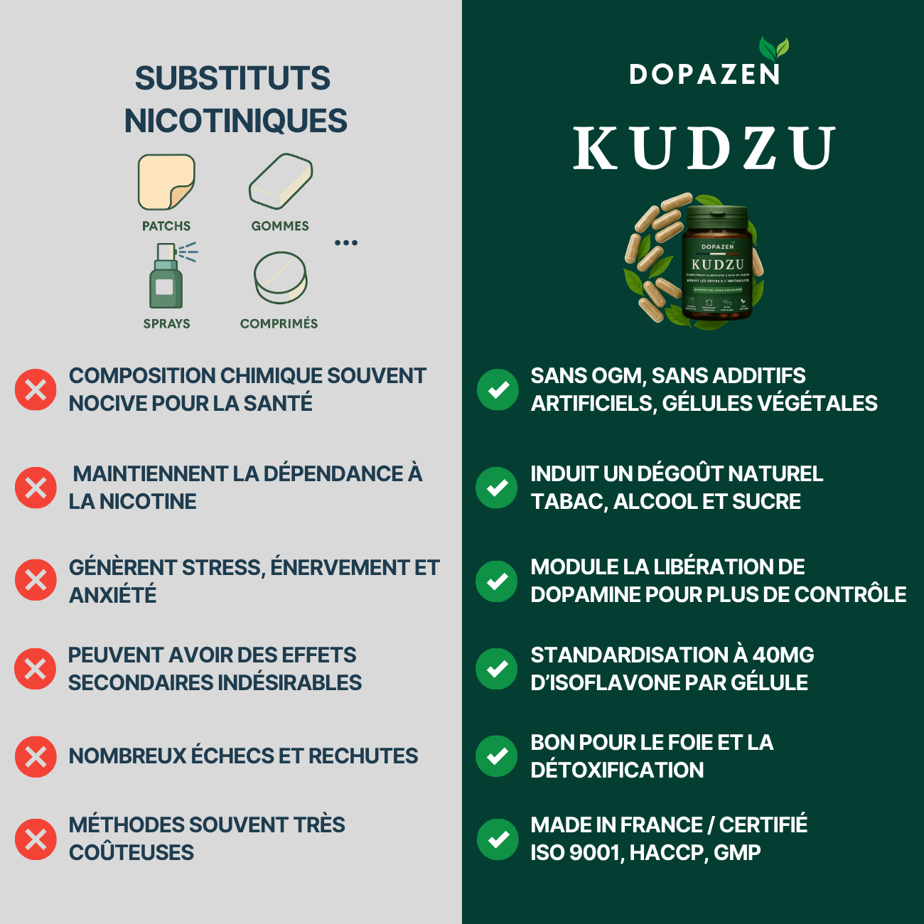 Kudzu Dopazen 40 mg d’isoflavone - 100% naturel